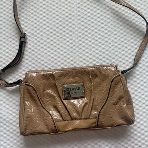 Vintage GUESS Embossed Tan Crossbody Bag